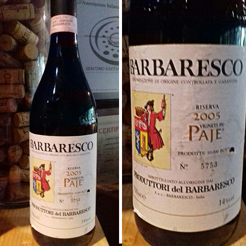 Barbaresco DOCG Riserva 2005 Vigneti in Pajé  Produttori di Barbaresco